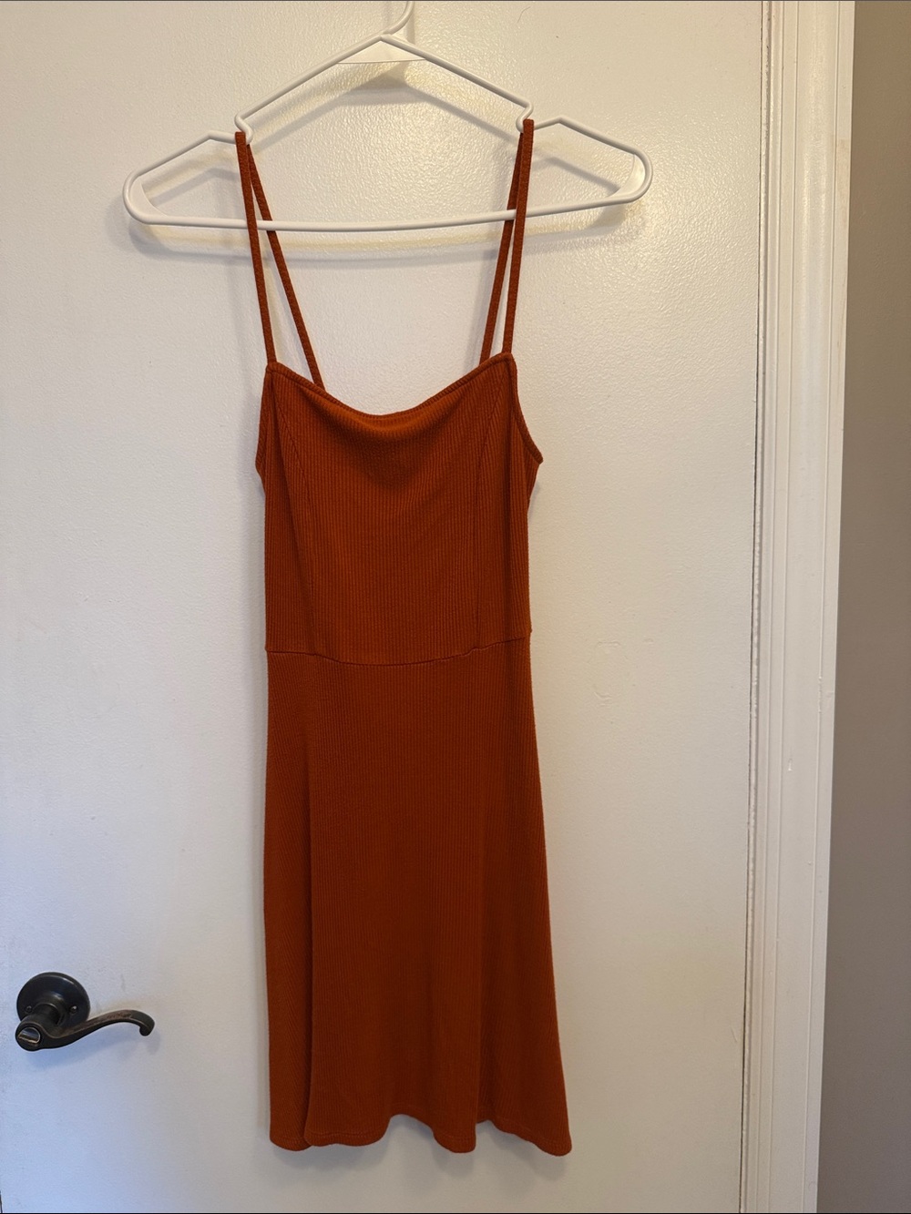 Forever 21 Rust Brown Ribbed Slip Midi Dress